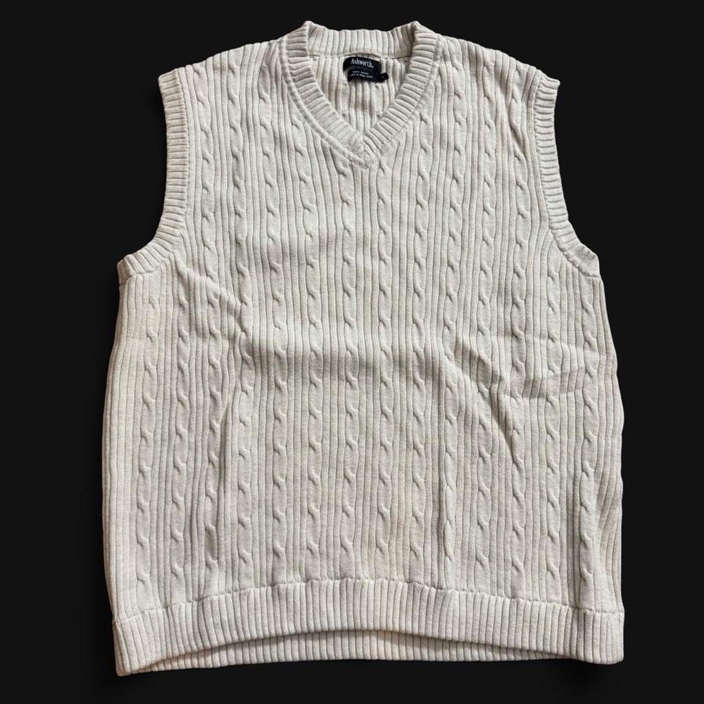 Vintage Ashworth Golf Knit Sweater Vest Size Large 90s Retro Casual Preppy